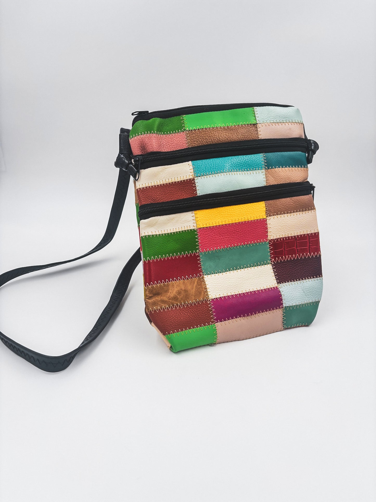 Patchwork Leather Crossbody - Large