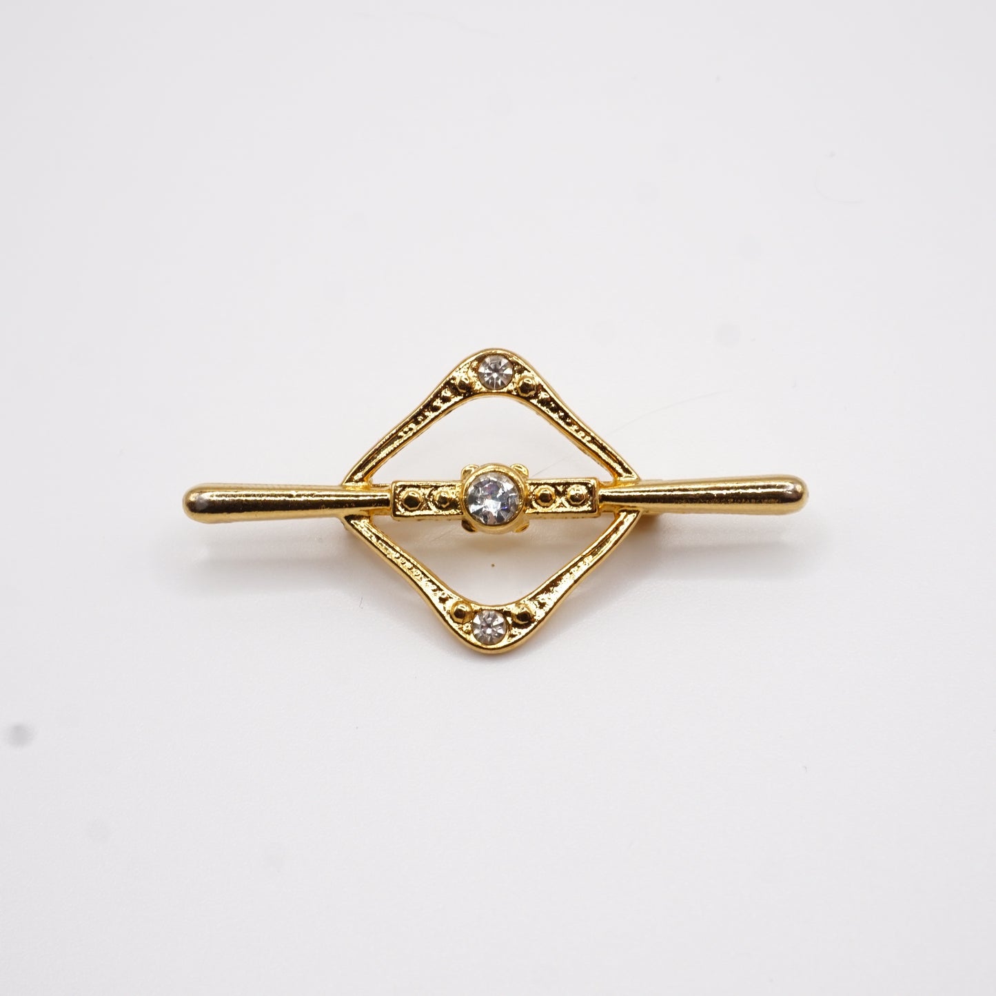 Diamond Bar Gold Pin Brooch