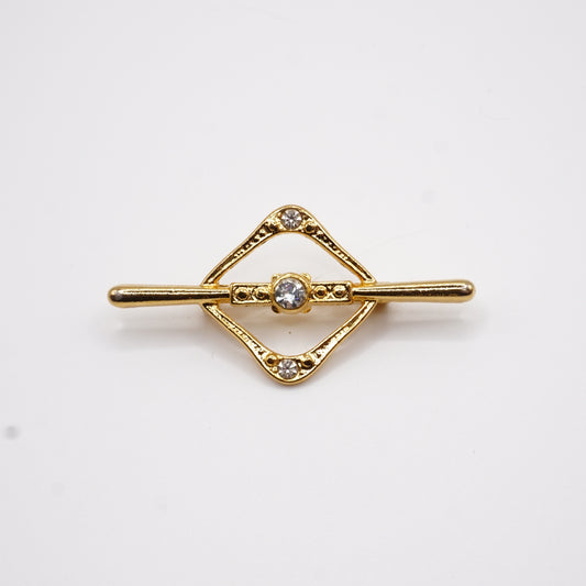 Diamond Bar Gold Pin Brooch