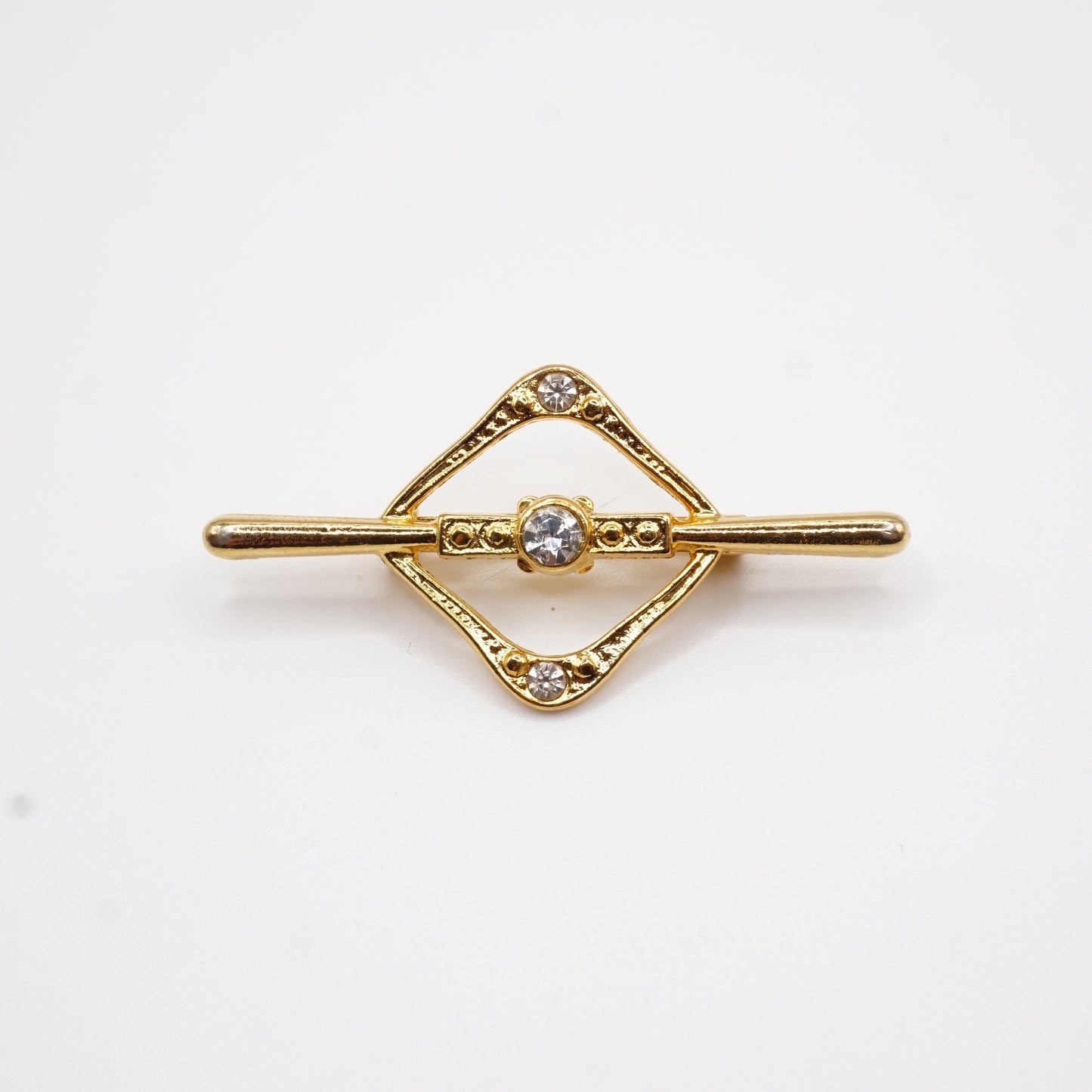 Diamond Bar Gold Pin Brooch