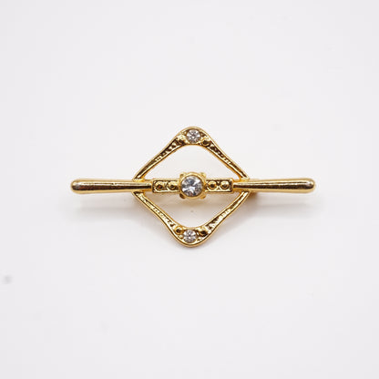 Diamond Bar Gold Pin Brooch