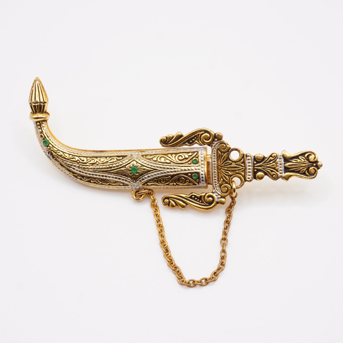 Dagger & Sheath Gold Pin Brooch