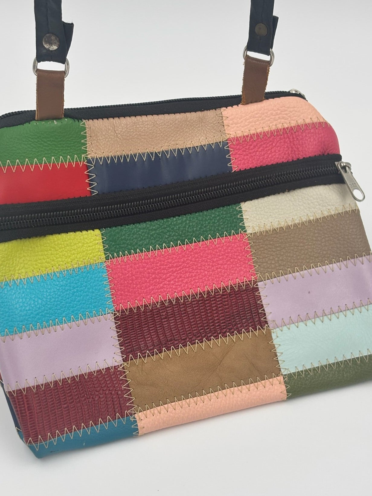 Patchwork Leather Crossbody - Small